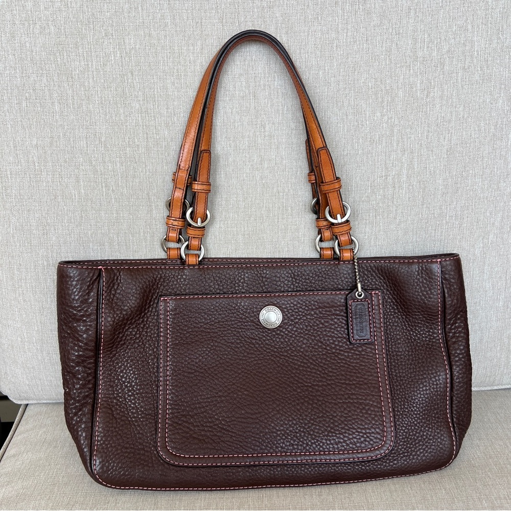 COACH Bag Chelsea Pebbled Leather shoulder bag brown pink berry